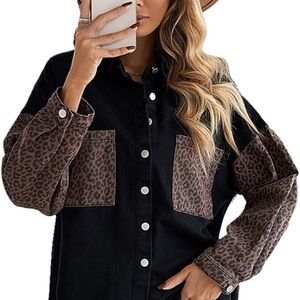 Black Button-Up Women's Top